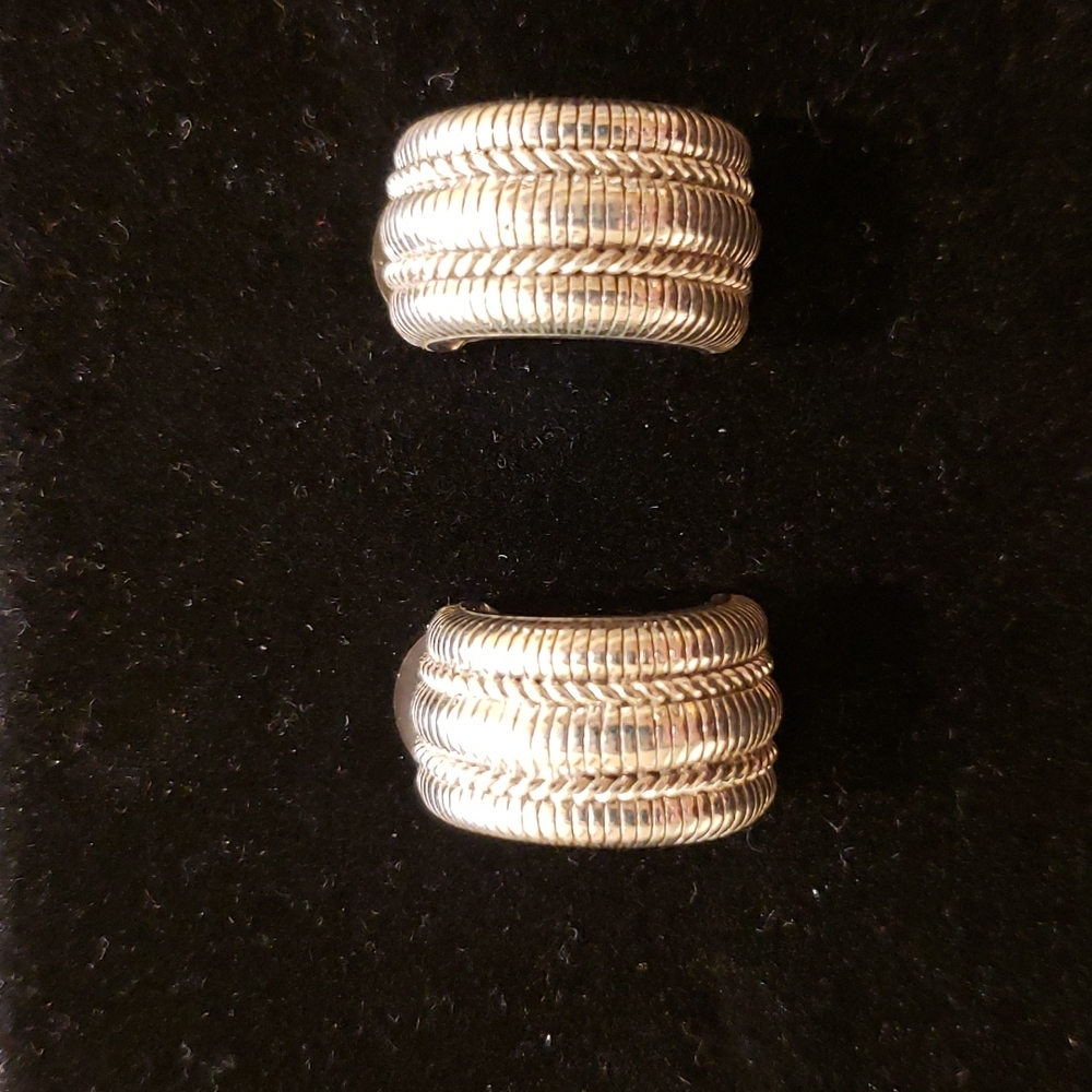 Judith Ripka bold sterling silver hoop earrings